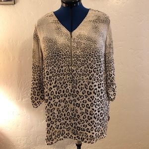 Chico's cheetah print blouse, size 2